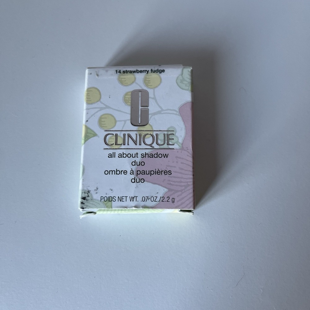 Clinique All About Shadow duo 14 Strawberry Fudge 2.2g Full Size New In Box